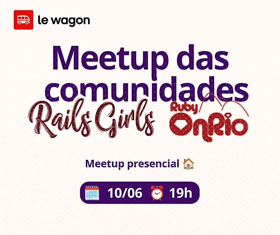 Imagem oficial do evento Meetup Ruby e Rails