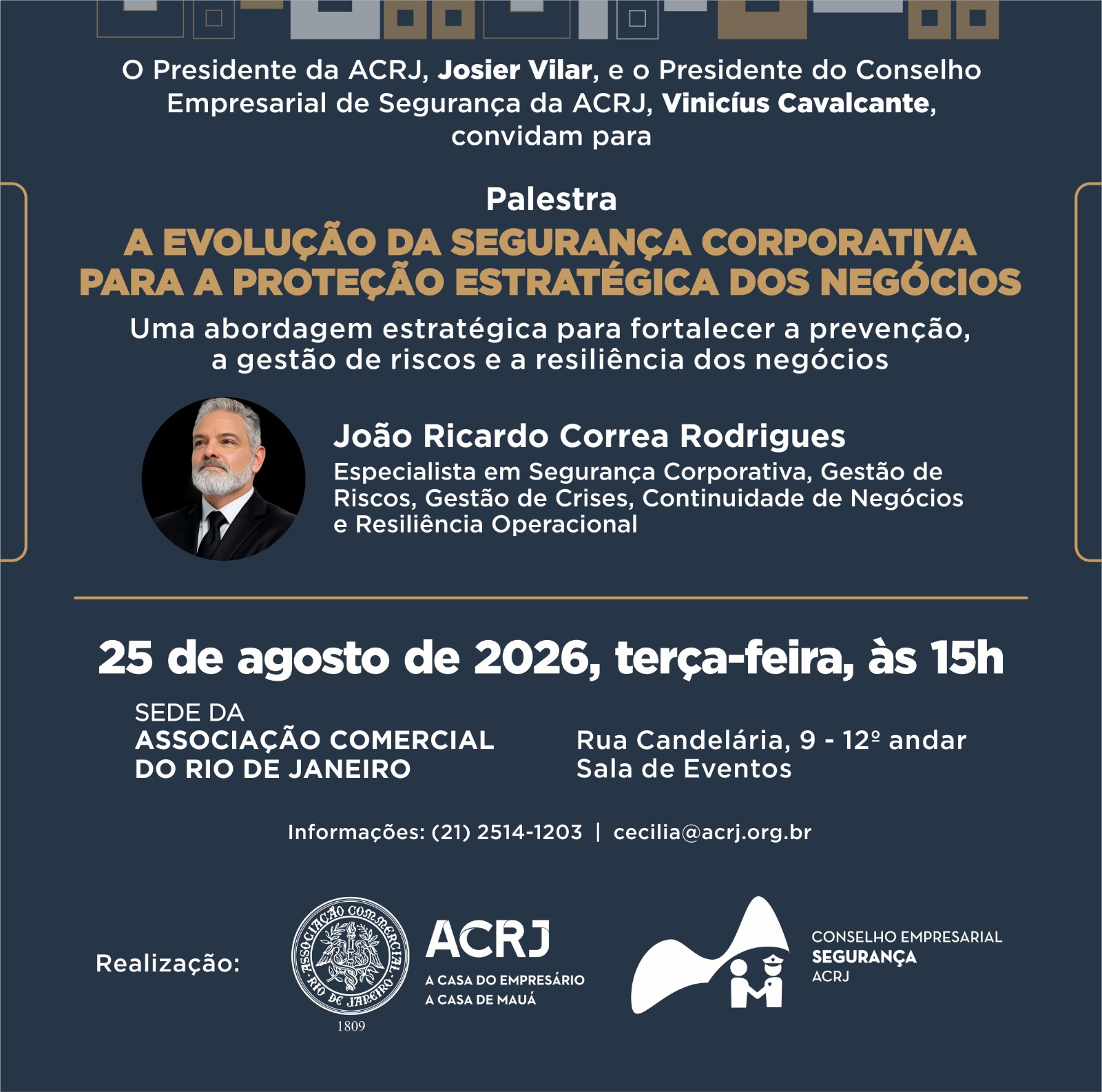 Imagem oficial do evento Palestra sobre a evolução da segurança corporativa para a proteção estratégica dos negócios