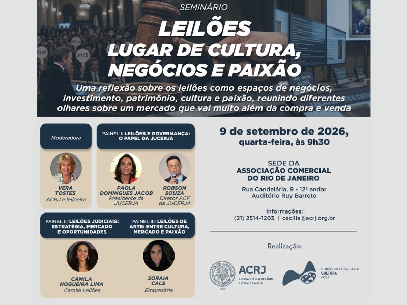 Imagem oficial do evento Seminário Leilões – Lugar de Cultura, Negócios e Paixão