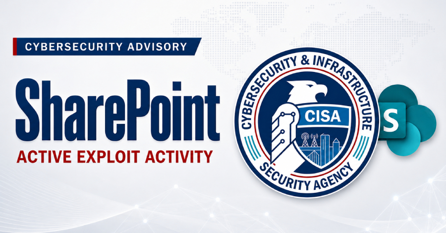 Imagem editorial de Segurança da Informação para CISA adiciona falha crítica do SharePoint (CVE-2026-45659) ao catálogo de vulnerabilidades exploradas ativamente
