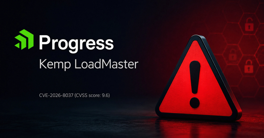 Imagem editorial de Segurança da Informação para CVE-2026-8037: falha crítica de RCE pré-autenticação no Progress Kemp LoadMaster sob exploração ativa